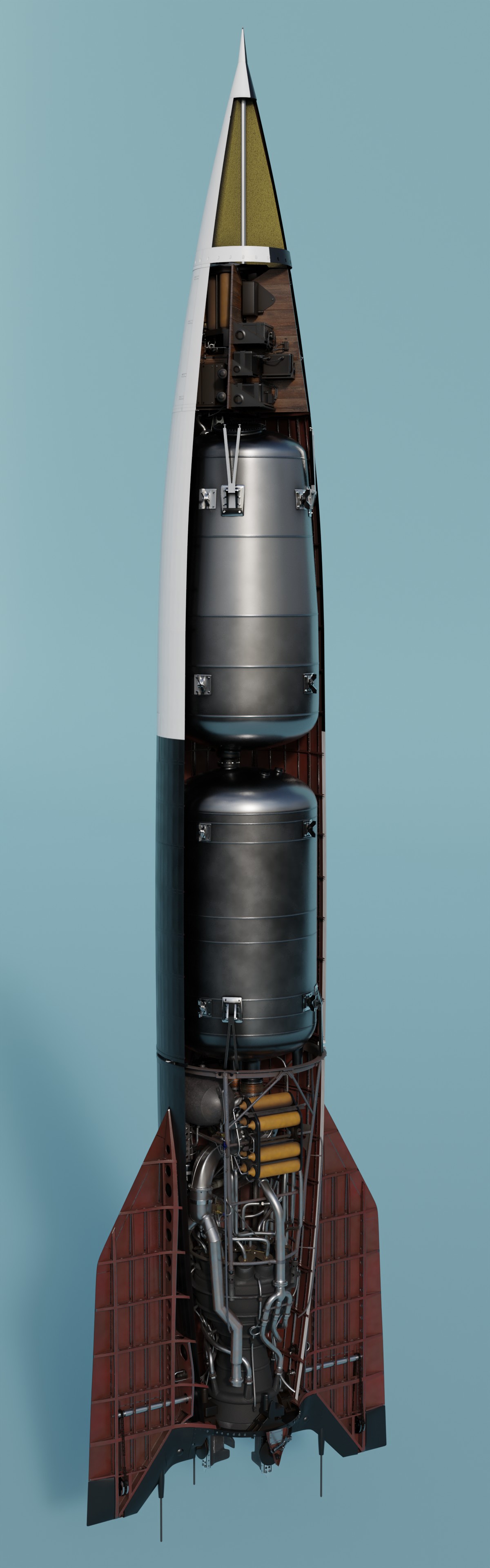 V2 Rocket (with interior), launch pad and transport trailer preview image 1